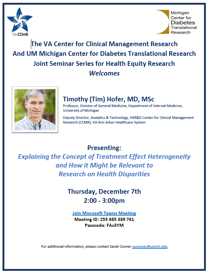 Image of Dr. Hofer along with the title of his talk