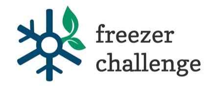 Image of snowflake with a leaf attached and the words, Freezer challenge