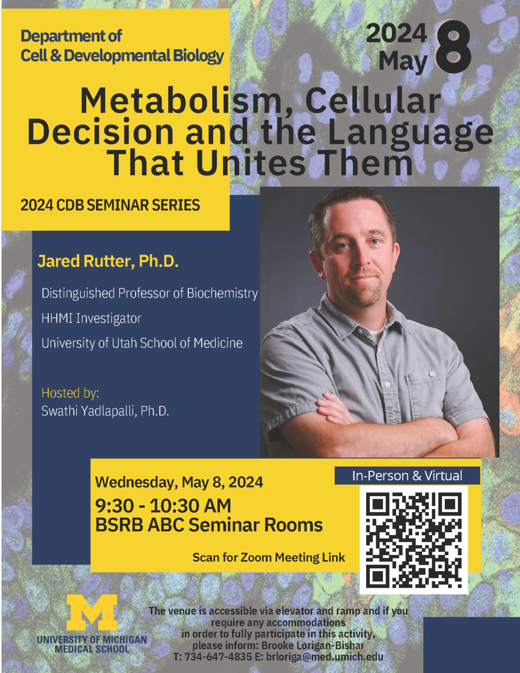 Image of Dr. Rutter with talk title