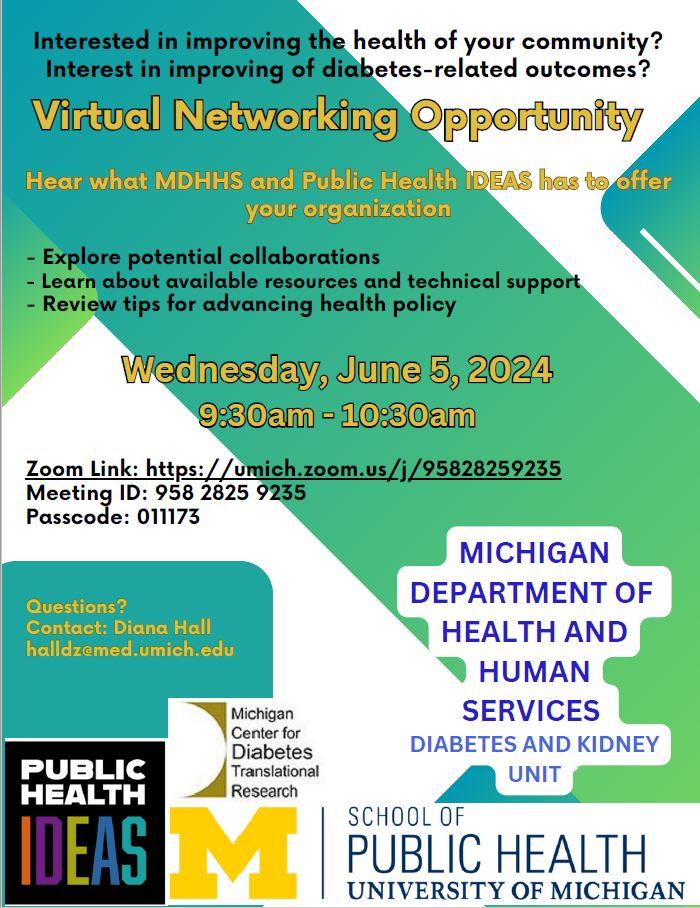 Green and white flyer with virtual fair information