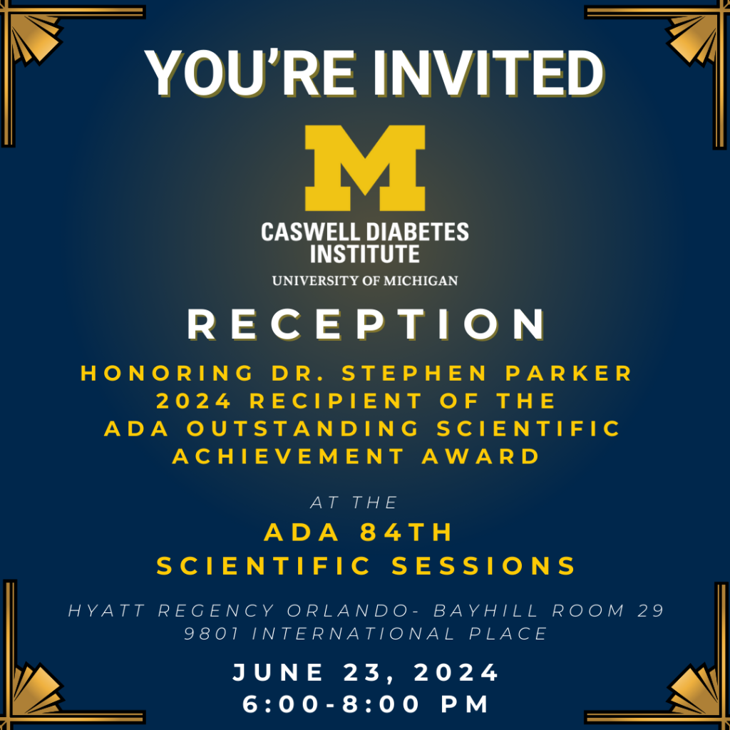 Blue reception invite with yellow and white text