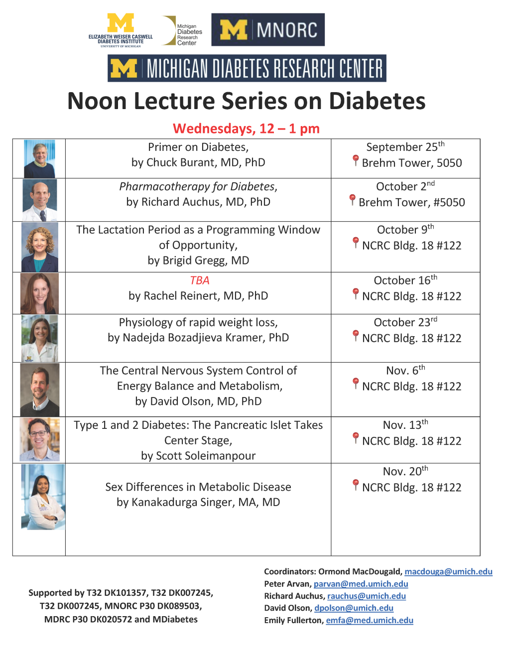Flyer with T32 Guest Speakers