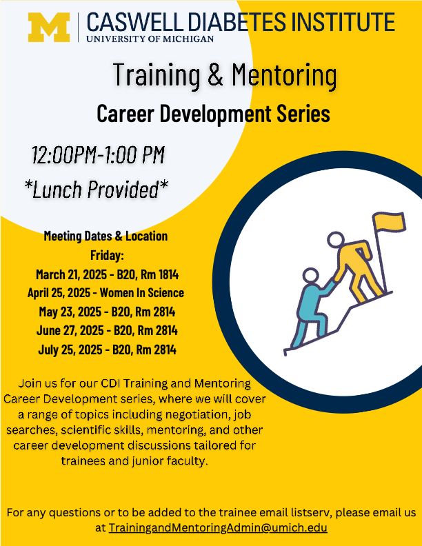 Yellow and white flyer with seminar details