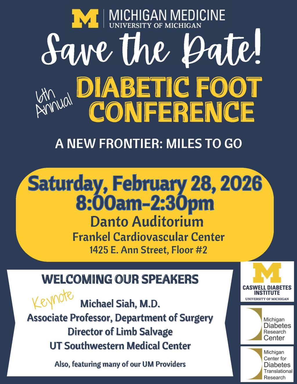 Maize and blue Save the Date with conference details