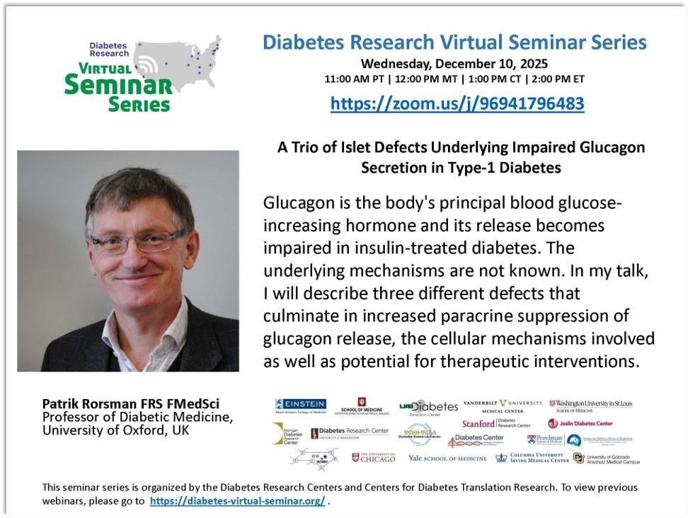 Headshot of male with short hair and glasses and details of the seminar including the title and description