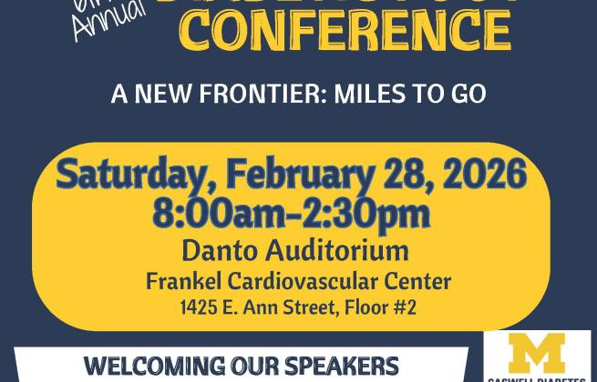 Maize and blue Save the Date with conference details